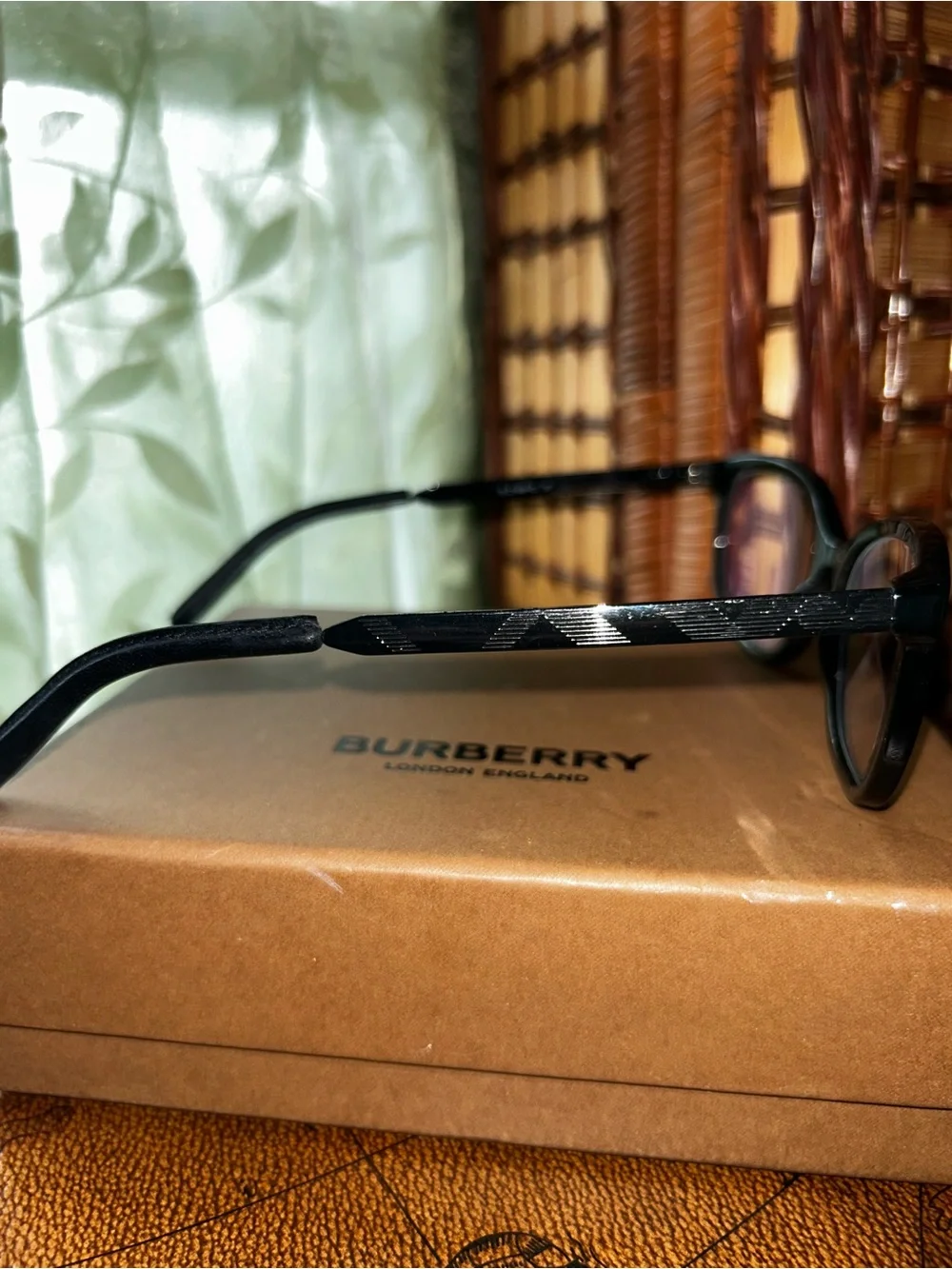 Burberry Black Acetate Wayfarer Glasses B 2148 Q 3001 3428 34▪️17 140 -Used-